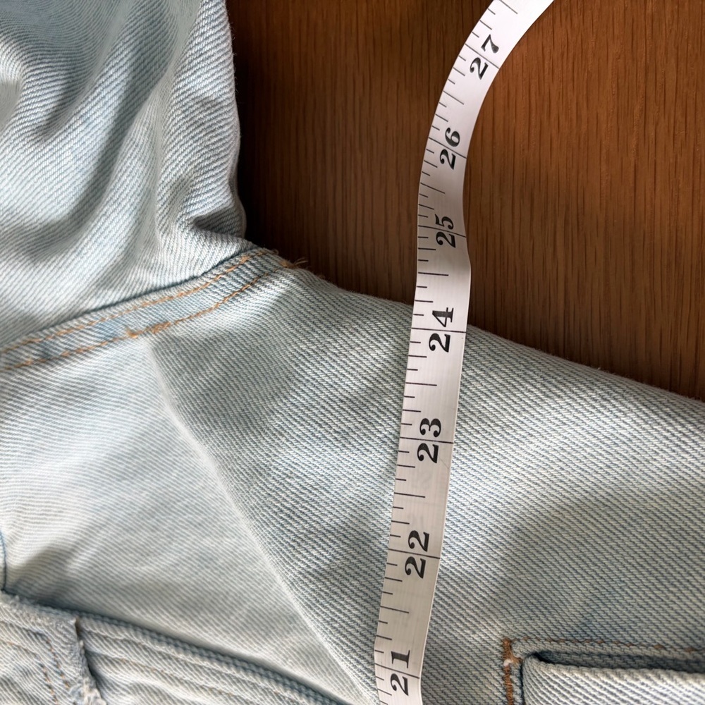 Womens No Boundaries Light Blue Distressed Jean Jacket | Size XL - Picture 7 of 7